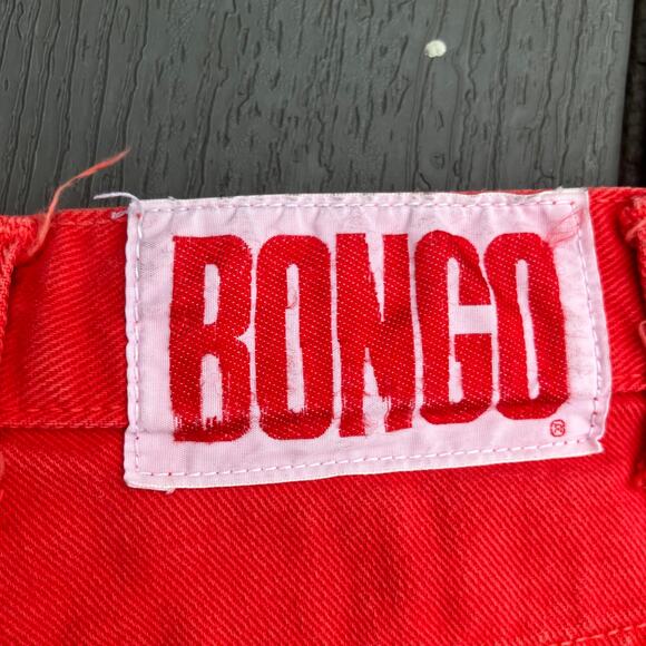 Vintage 90s cherry red high waisted shorts cotton Bongo by Gene Montesano size 9 - Picture 6 of 13